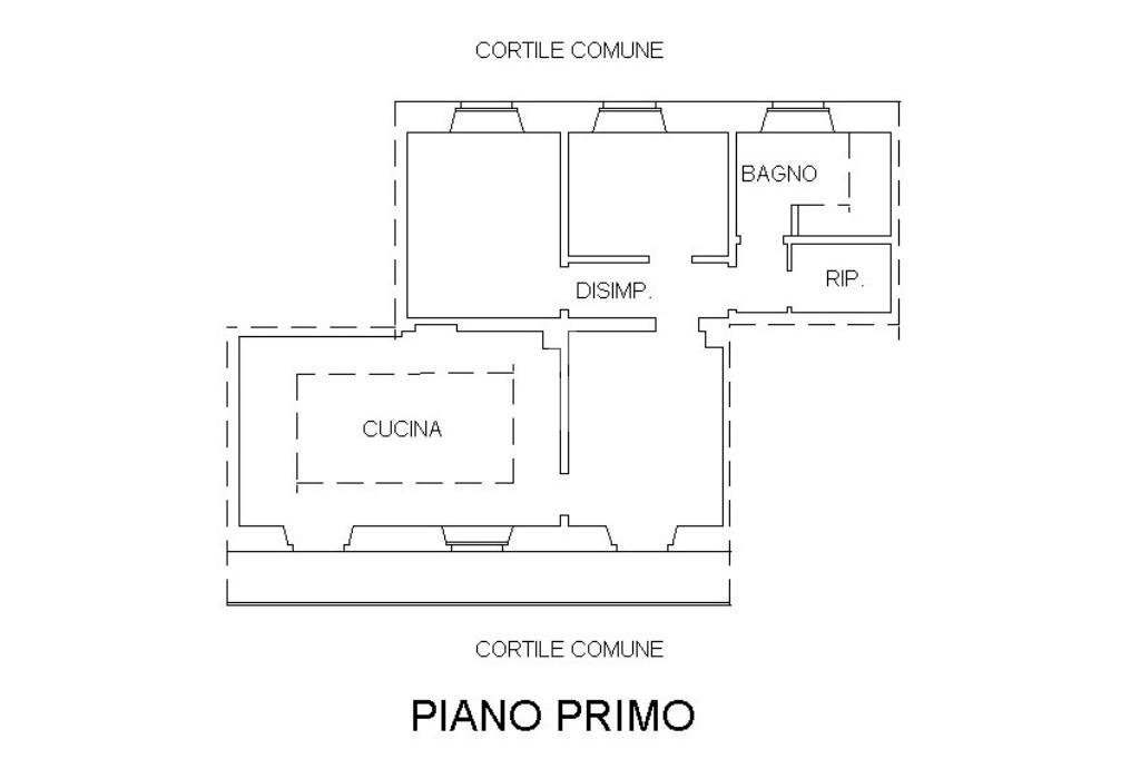 Four-room apartment Via Drago, hamlet Villanovetta, Verzuolo - floor plans 1