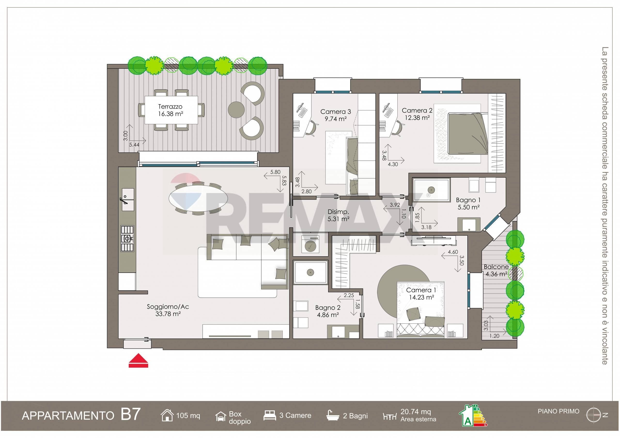 Pianta 2D - Quadrilocale Bernareggio - planimetria 1