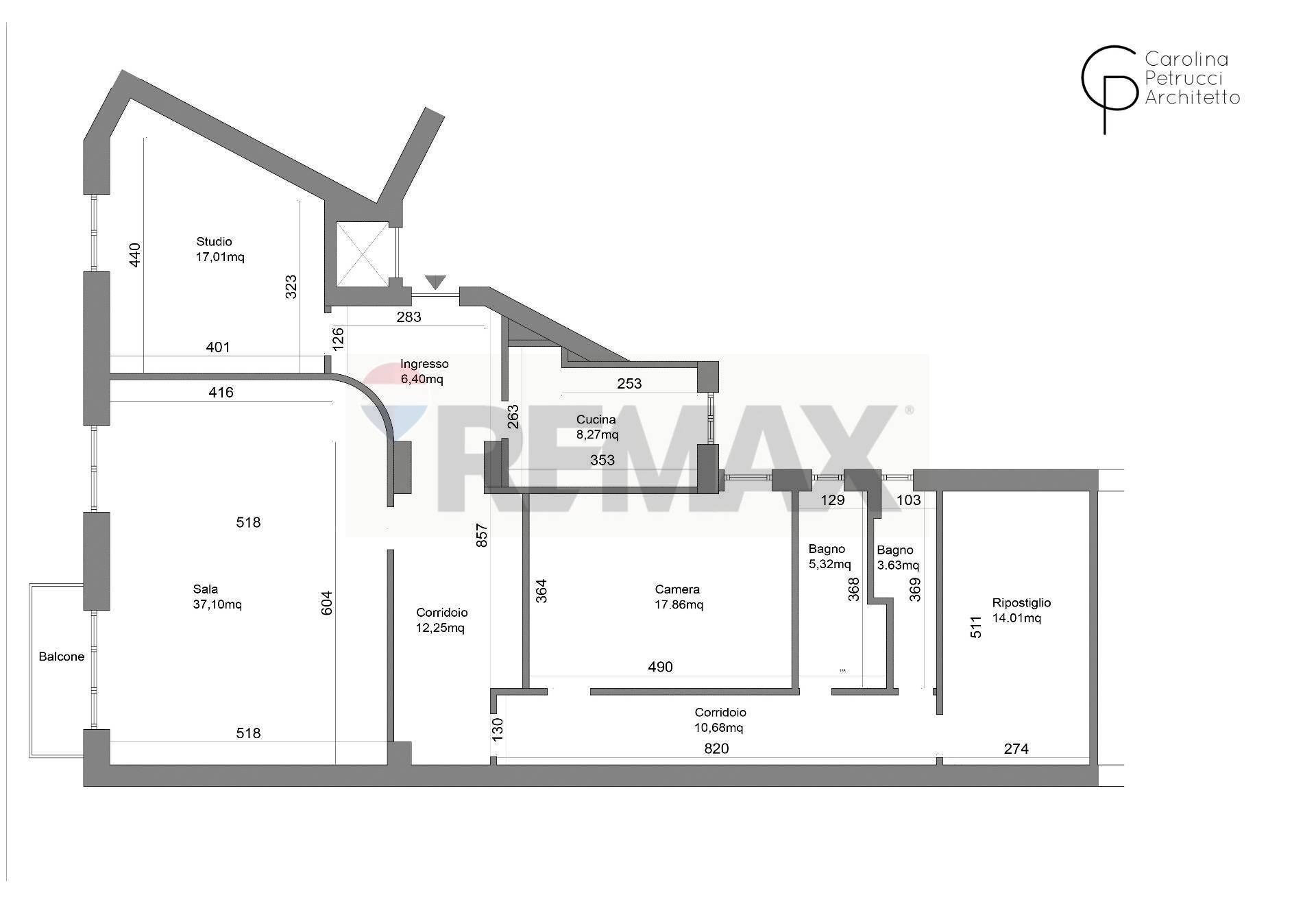 Pianta 2D - Trilocale viale Abruzzi 83, Milano - planimetria 1