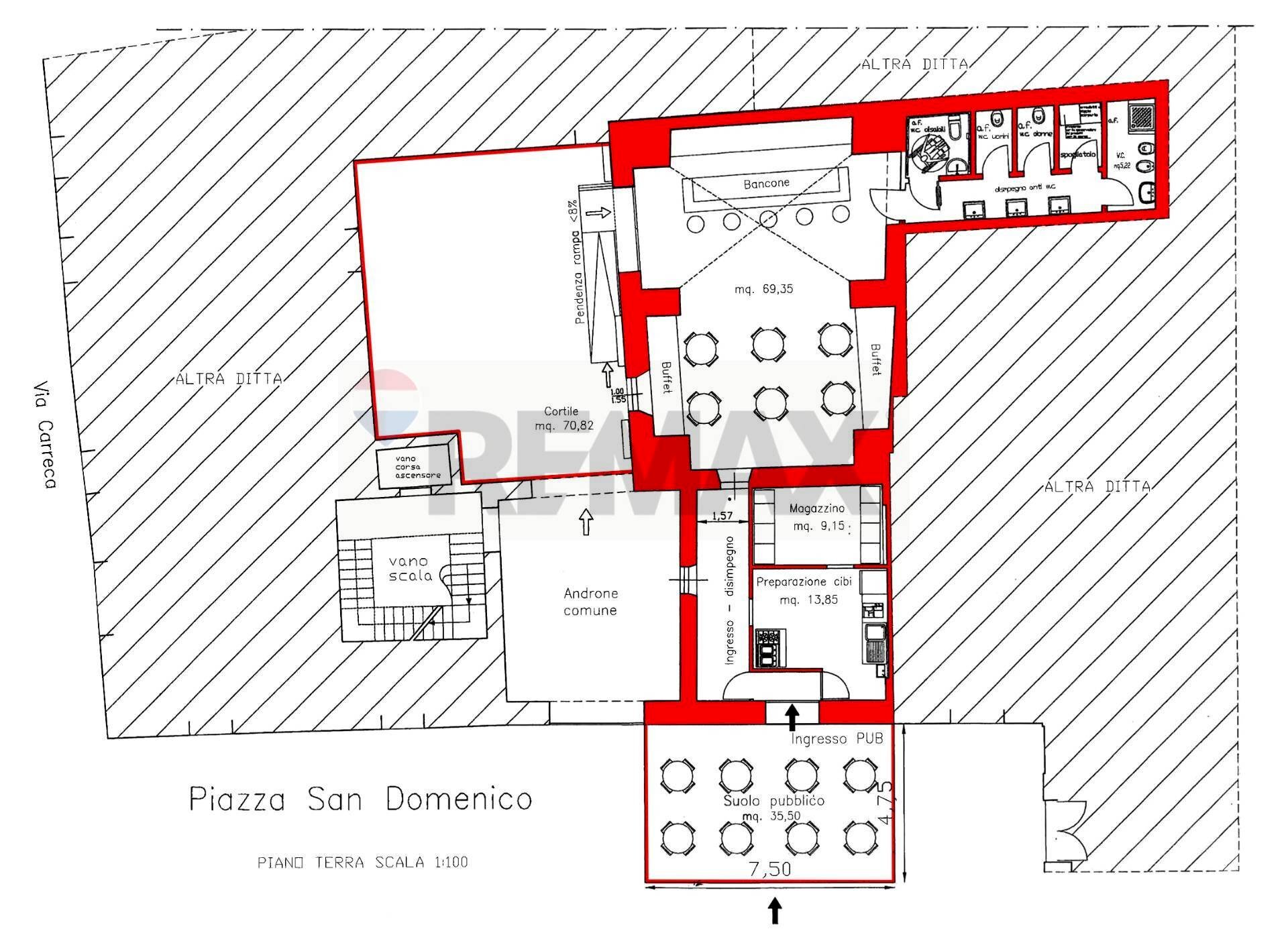 Pianta 2D - Commercial Premises PIAZZA SAN DOMENICO, Trapani - floor plans 1