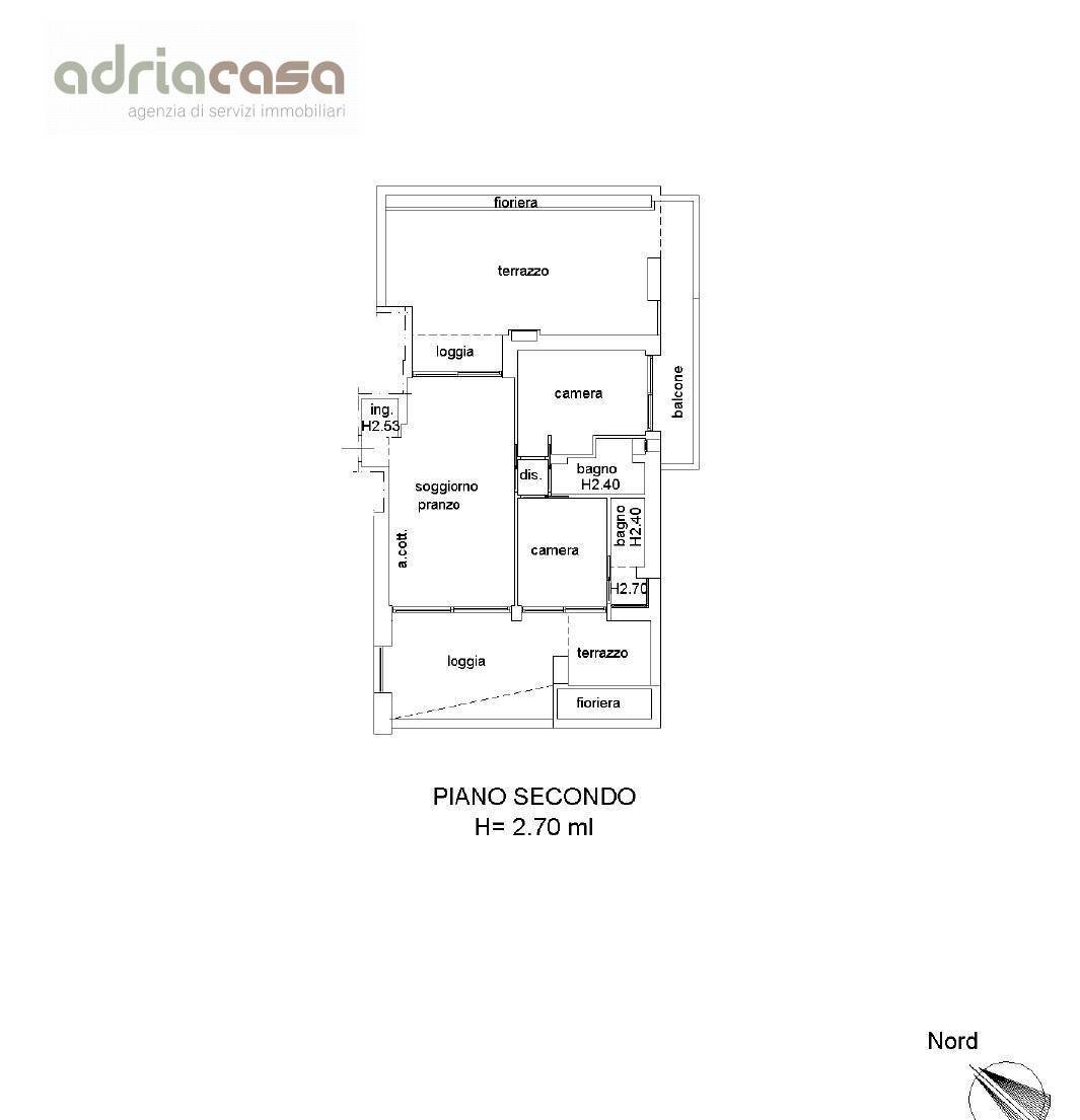 Foto 14 - Trilocale Viale Emilia, Riccione - planimetria 1