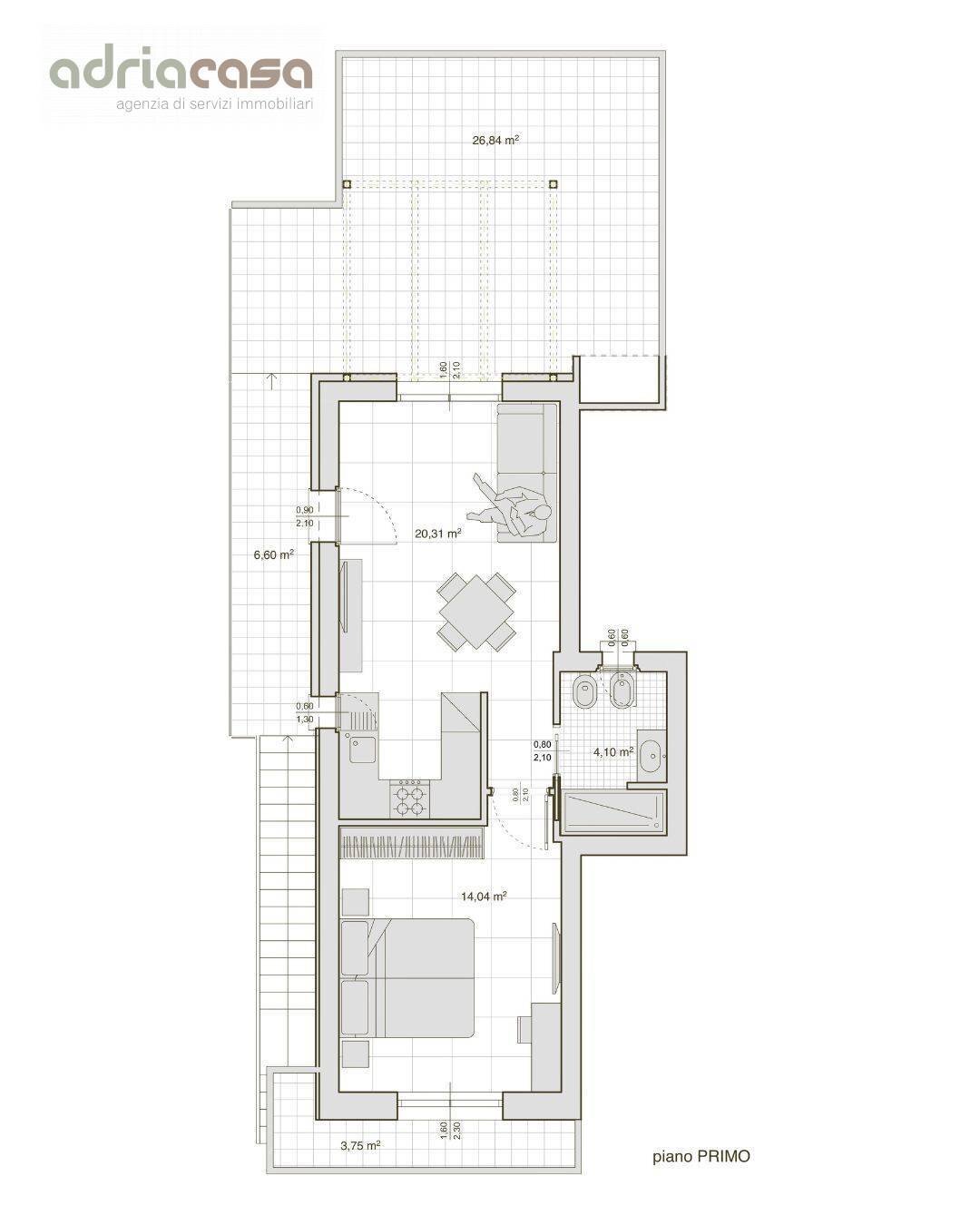 Foto 1 - Bilocale Viale Ceccarini, Riccione - planimetria 1