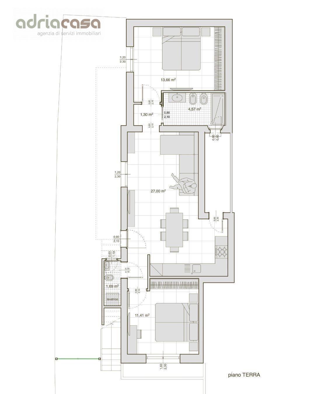 Foto 1 - Trilocale Viale Ceccarini, Riccione - planimetria 1