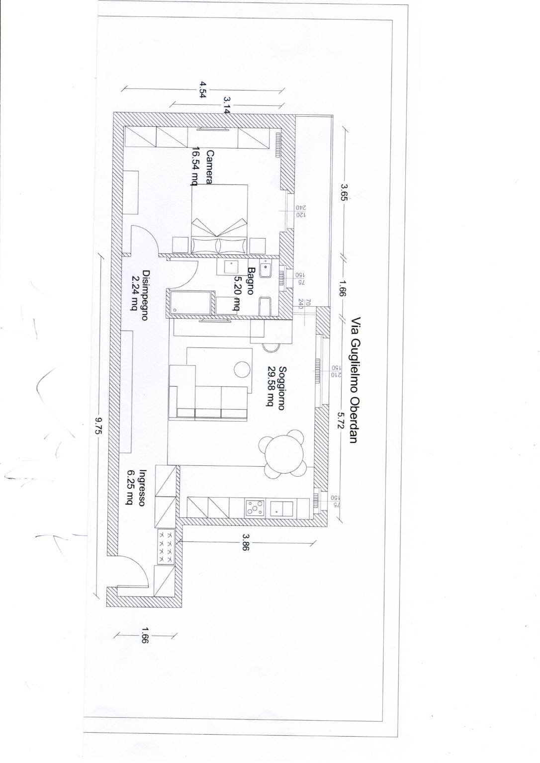 Appartamento via Guglielmo Oberdan, 41, Alessandria - planimetria 1