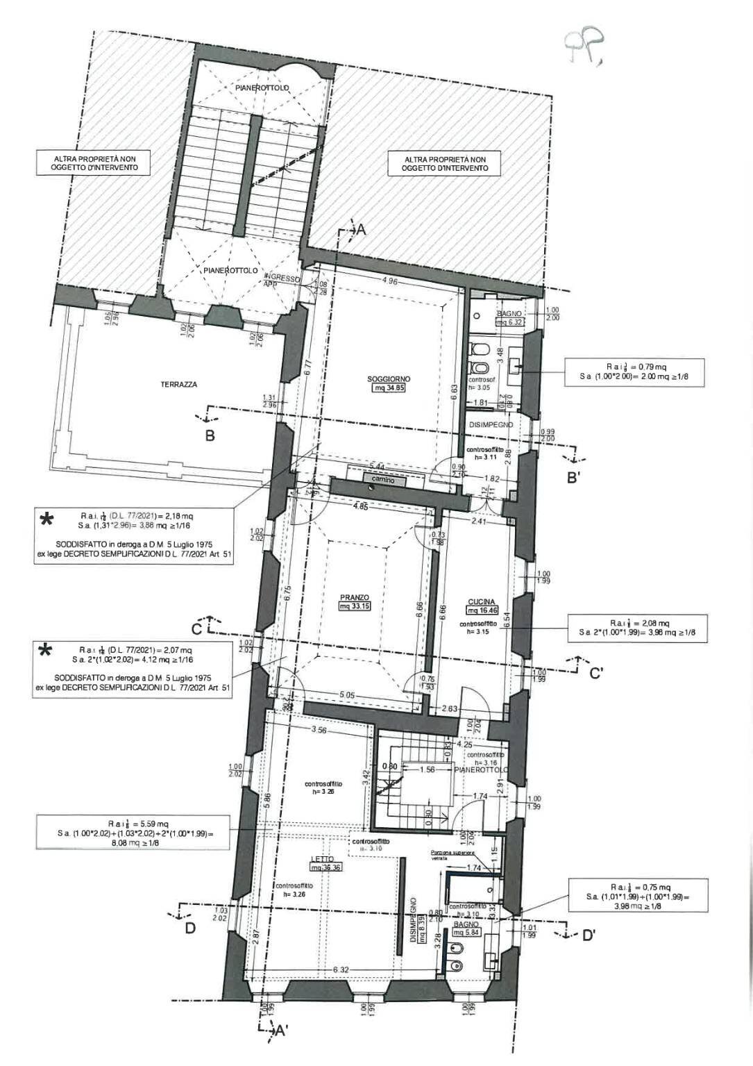 Stable - Palace via Castruccio Castracane, Fano - floor plans 1