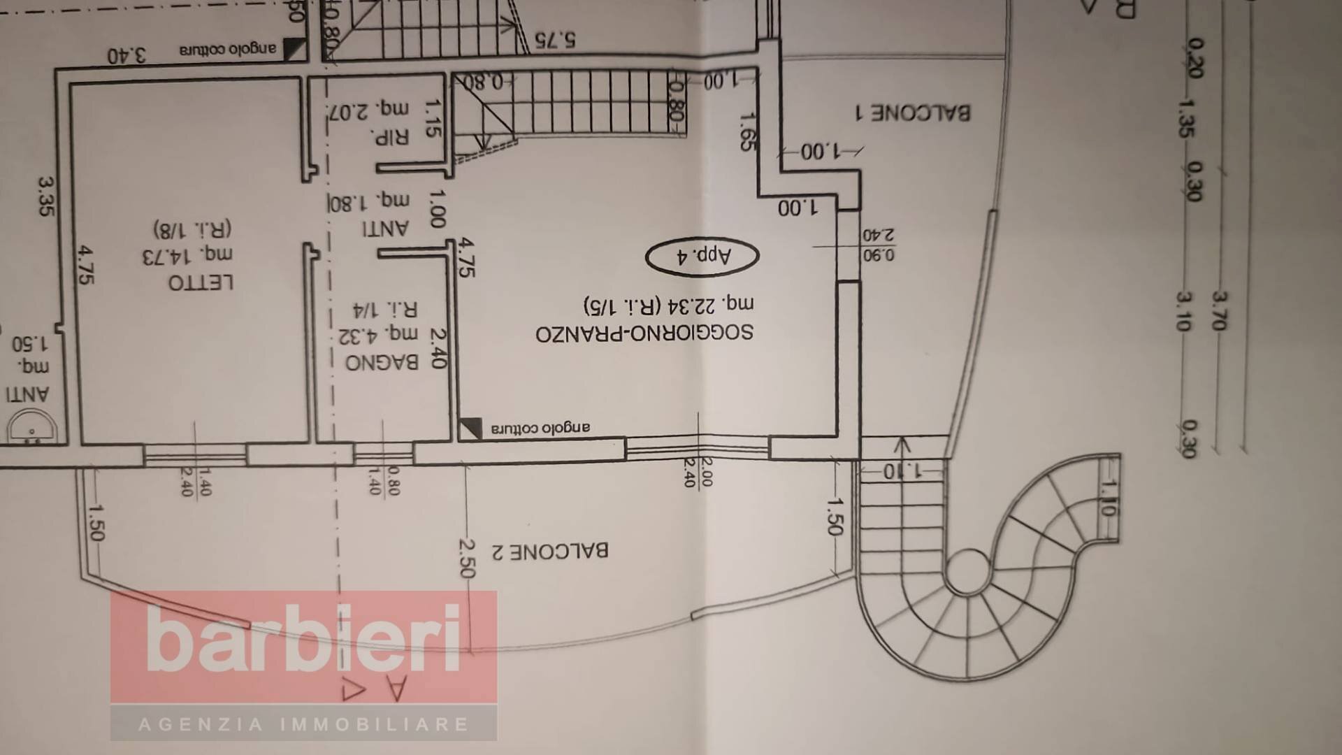 Foto 26 - Trilocale VIA FIENILONE
 
52, Cervia - planimetria 1