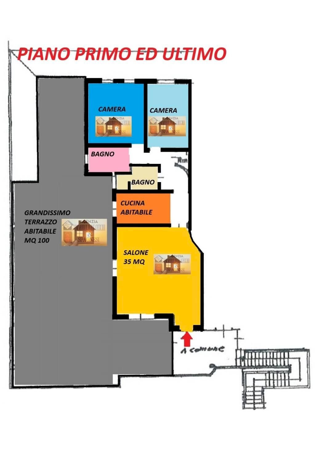 Quadrilocale via Ciro Menotti, Poggio a Caiano - planimetria 1