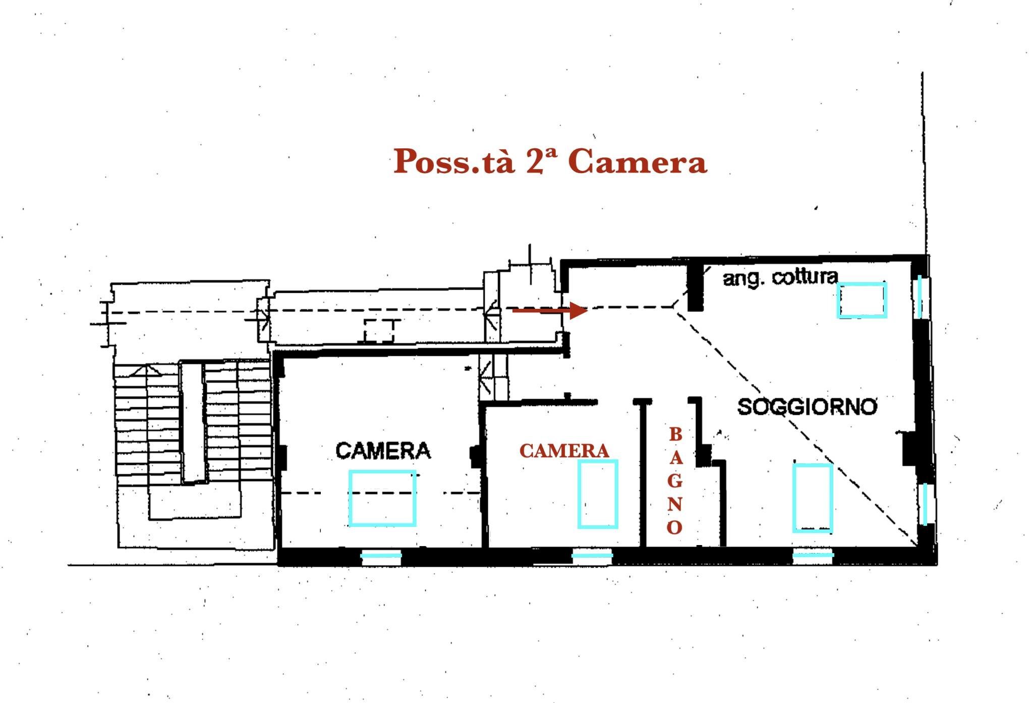 Attic via Cristoforo Colombo, 44/2, Bologna (neighborhood Lame) - floor plans 1