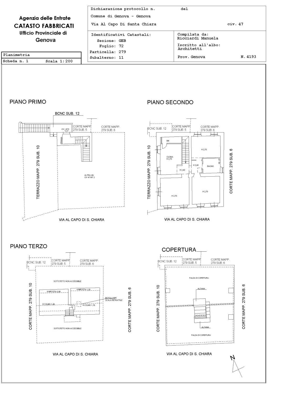 Attic Genova (neighborhood Quarto) - floor plans 1