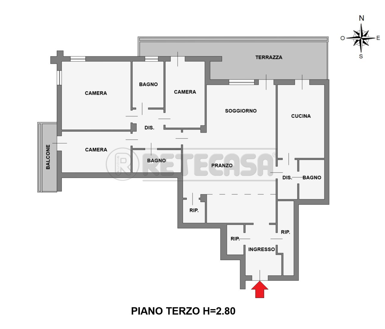 PLANIMETRIA - Appartamento Via Luigi Pellizzo 39, Padova - planimetria 1