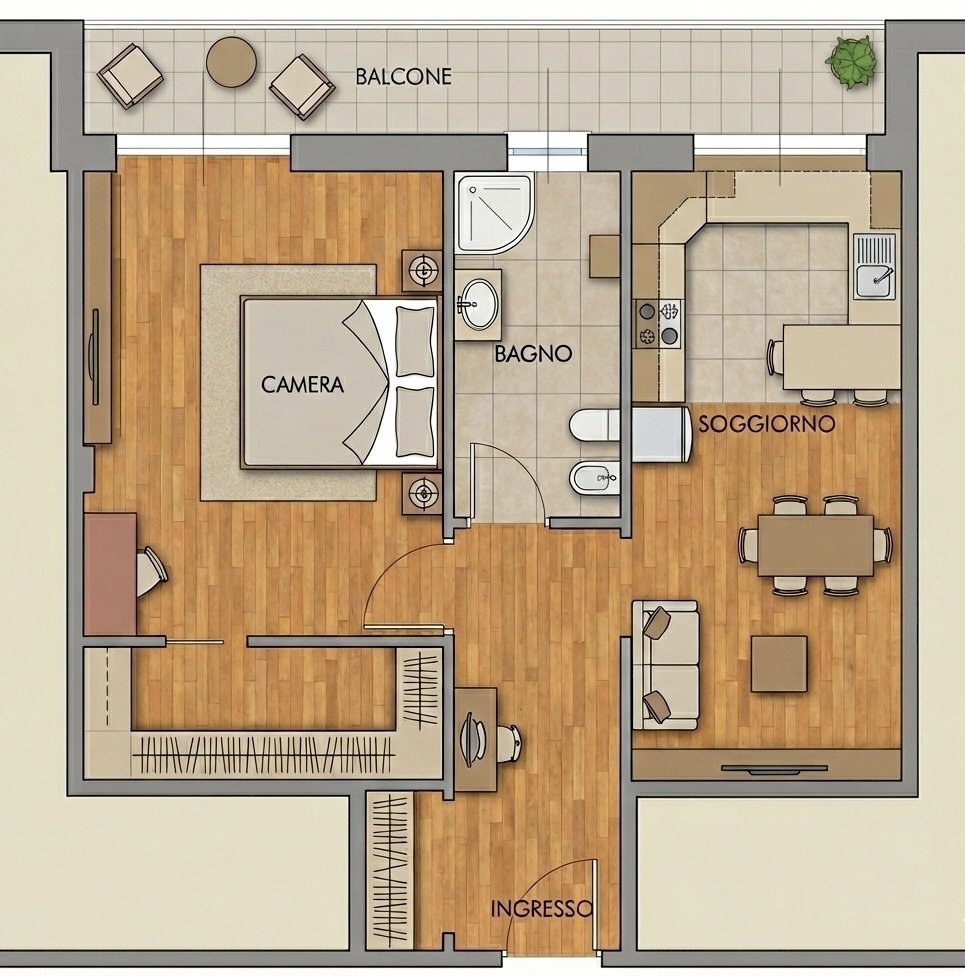 Bilocale via Nuvolone13.jpeg - Appartamento Via Nuvolone, Taggia - planimetria 1