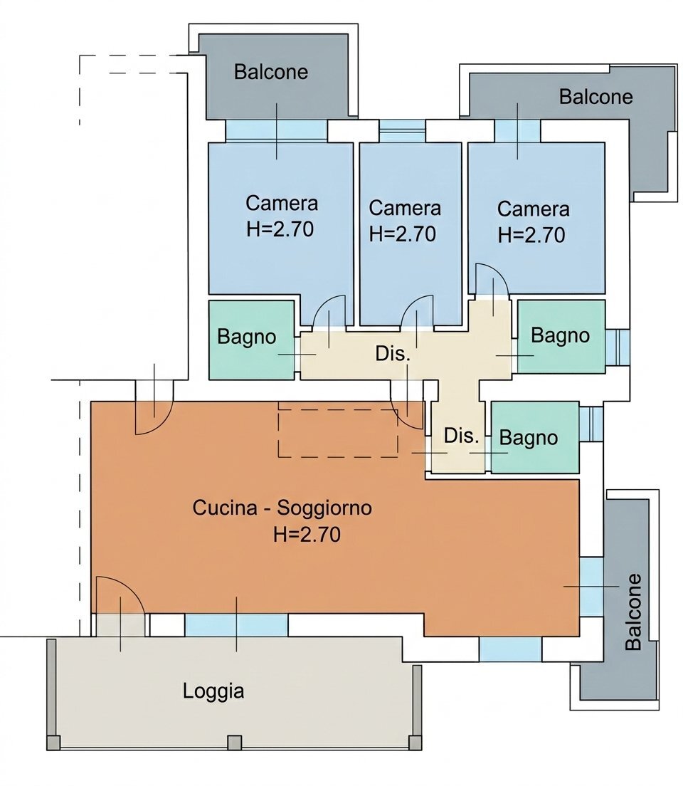 ATTICO BS.png - Attico Via Chiusure 102, Brescia - planimetria 1