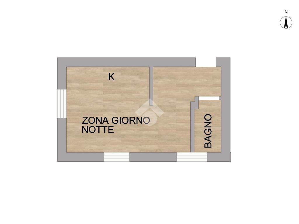 One-room apartment Via giulio romano, Milano (neighborhood Ticinese) - floor plans 1