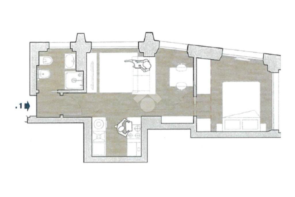 Bilocale Milano, Milano (zona Washington) - planimetria 1