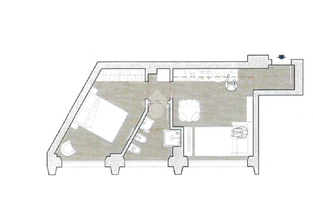 Two-room apartment Milano, Milano (neighborhood Washington) - floor plans 1