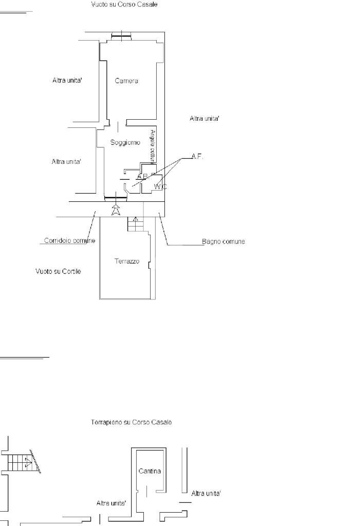 Two-room apartment Corso Casale, Torino (neighborhood Madonna del Pilone) - floor plans 1
