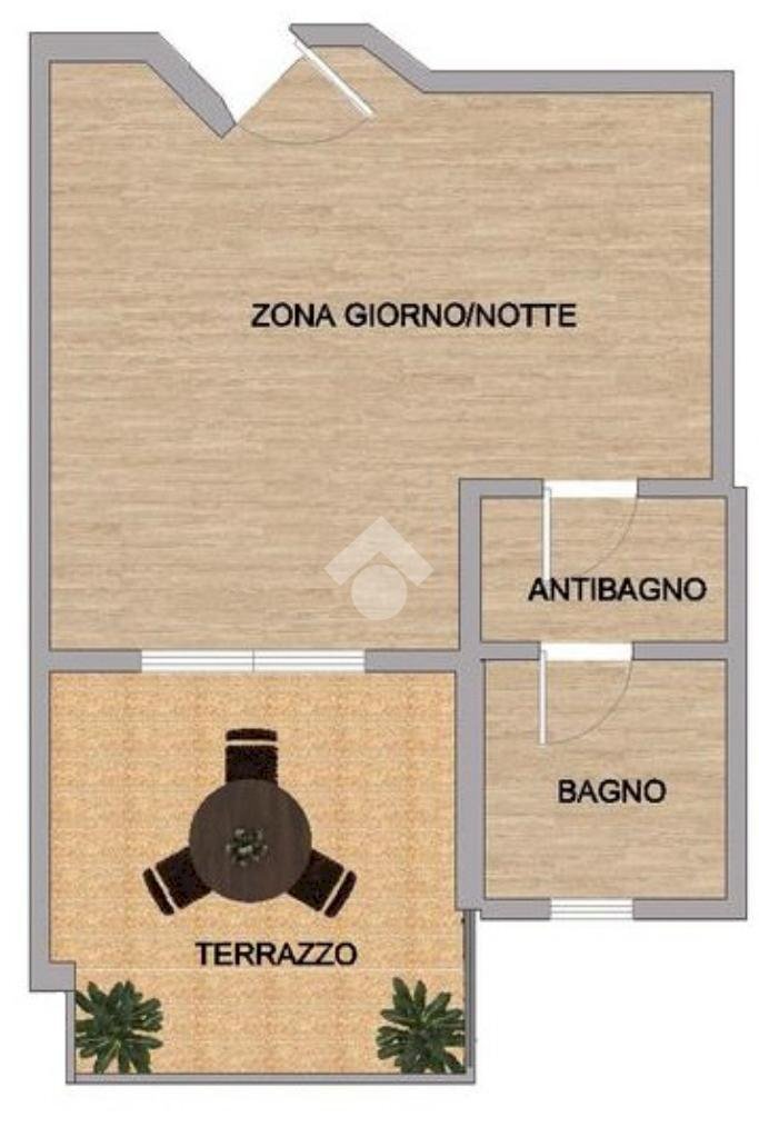 One-room apartment Via Giacomo Matteotti, Peschiera Borromeo - floor plans 1