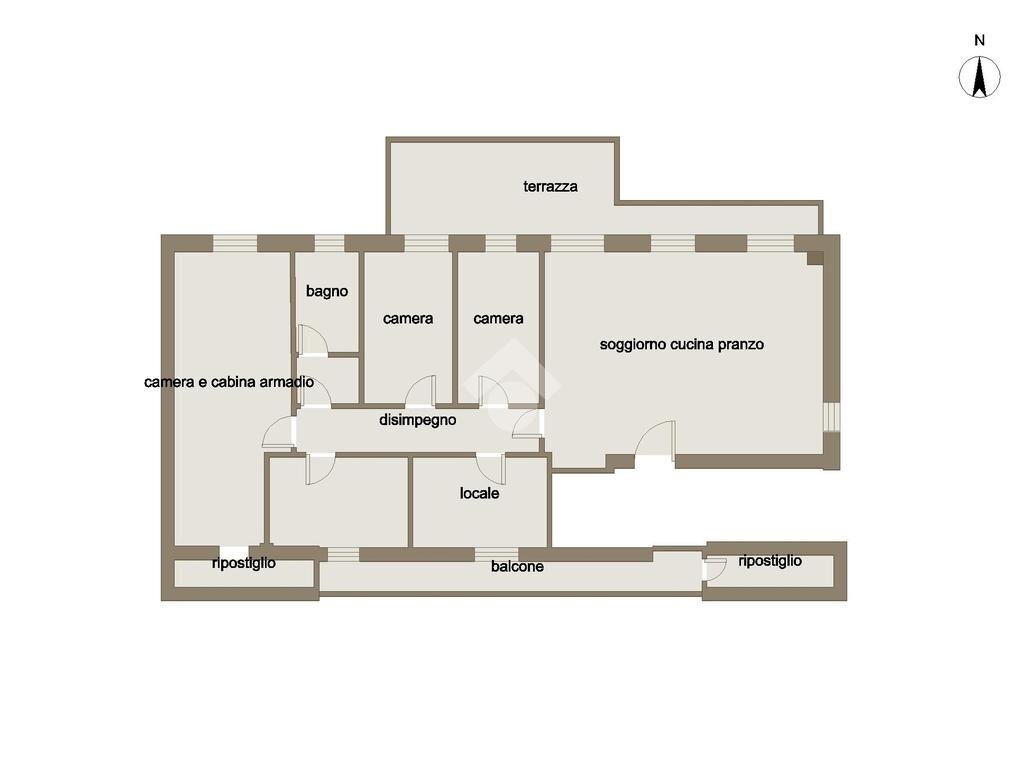 Four-room apartment Via Giuseppe Dezza, Melegnano - floor plans 1