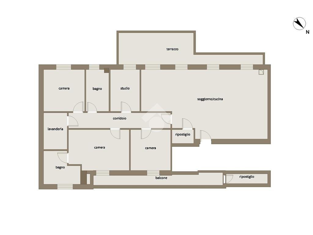 Quadrilocale Via Giuseppe Dezza, Melegnano - planimetria 1