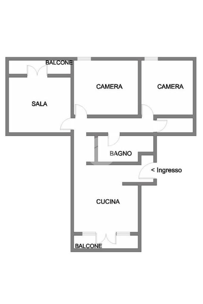 Four-room apartment Via E. Vittorini, Genova (neighborhood Prà) - floor plans 1
