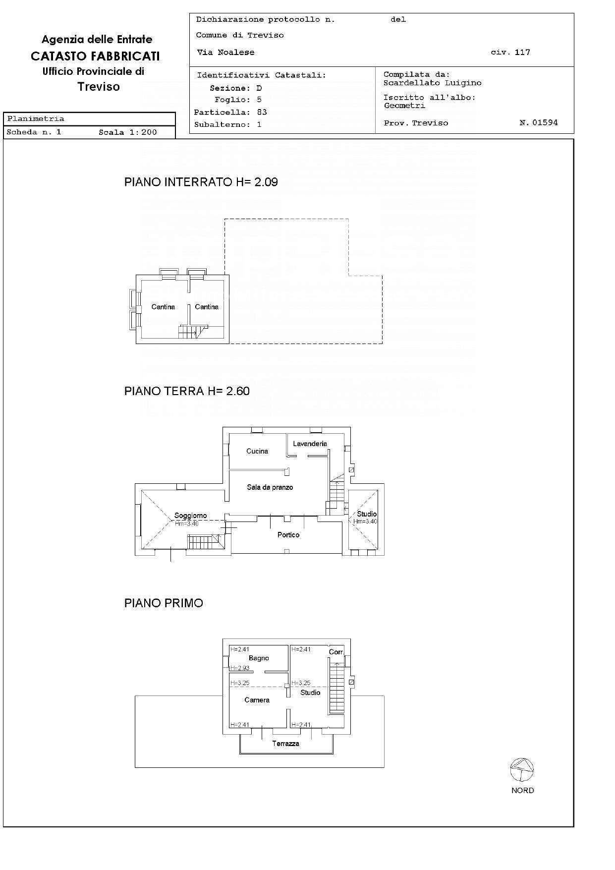 Foto 26 - Villa via Noalese, Treviso - planimetria 1