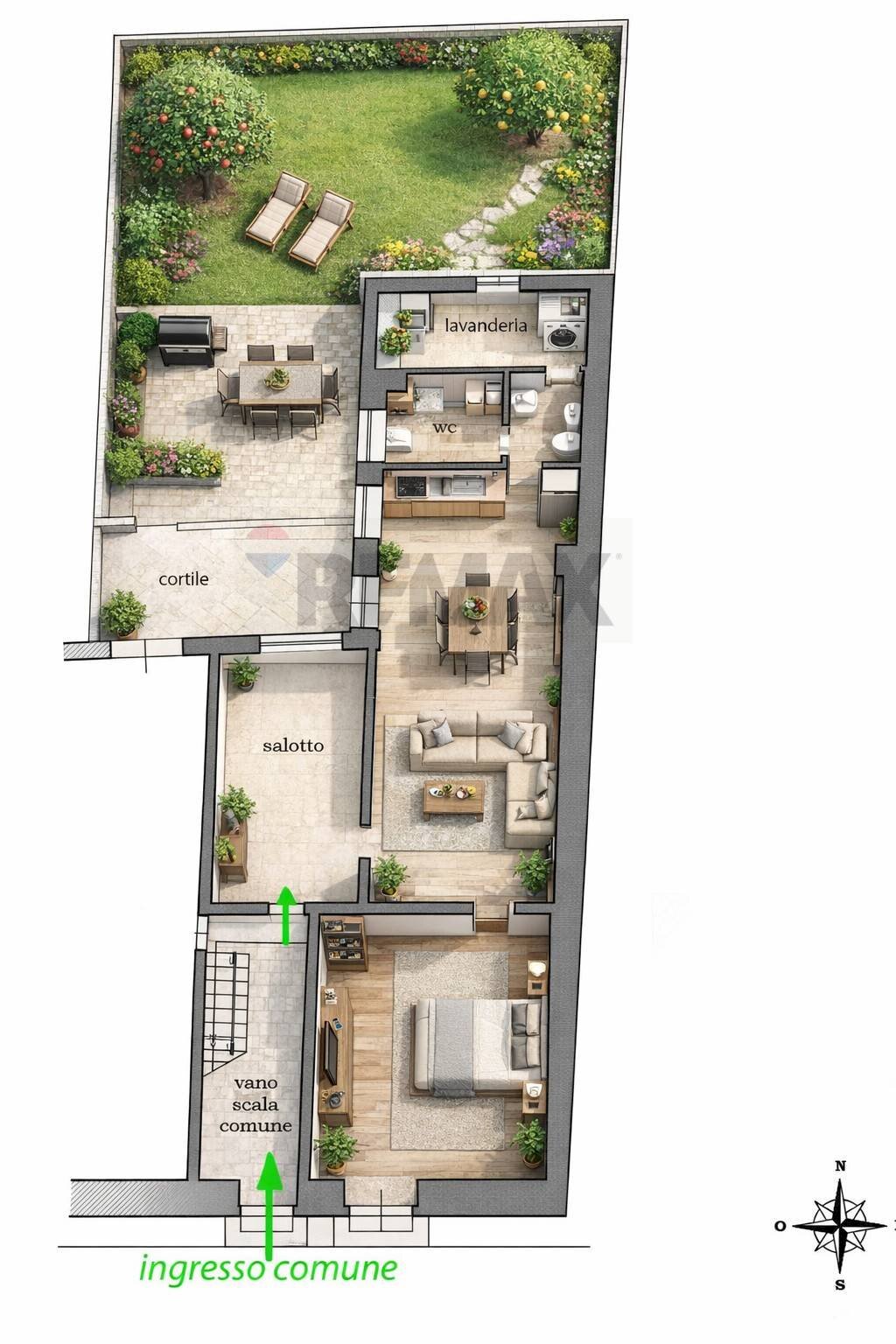 Pianta 3D - Casa semi indipendente Via Archimede
 
210, Misterbianco - foto 3