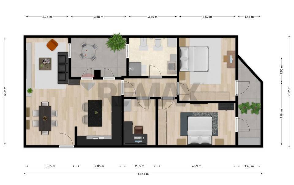 Pianta 2D - Quadrilocale Pian Camuno - planimetria 1