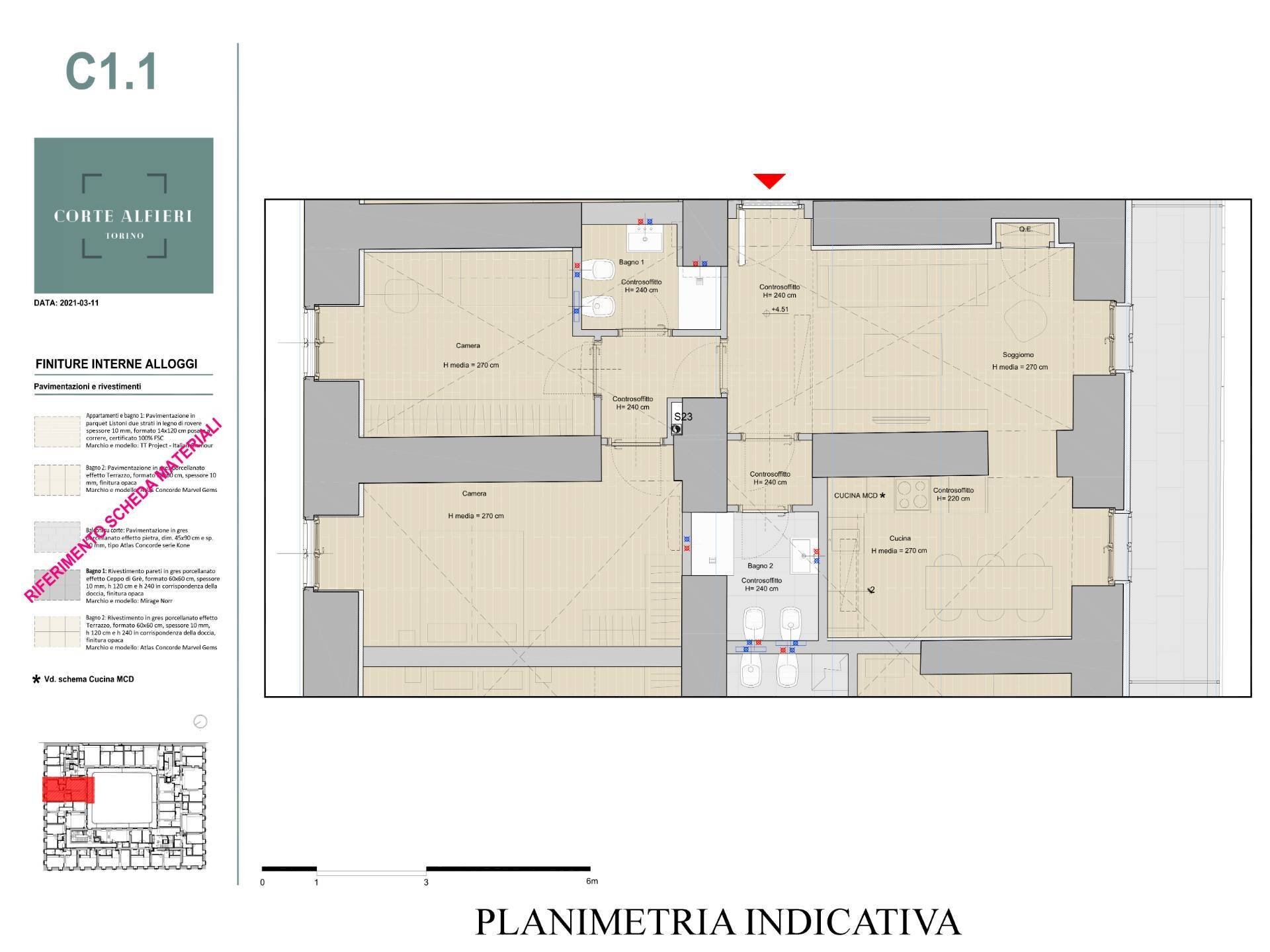 Foto 27 - Four-room apartment Via Vittorio Alfieri, Torino - floor plans 1