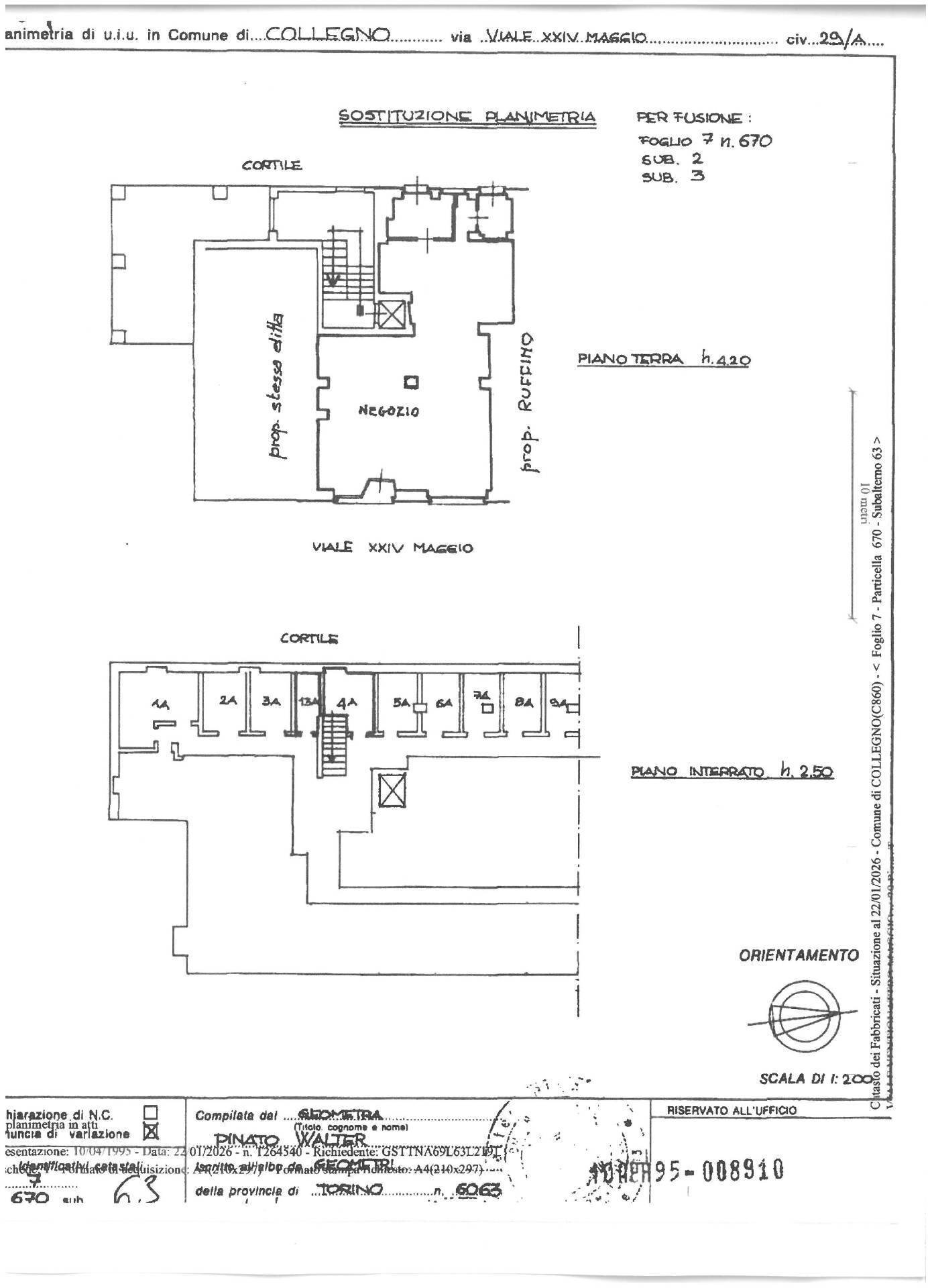 Foto 21 - Locale Commerciale VIALE XXIV MAGGIO, Collegno - planimetria 1