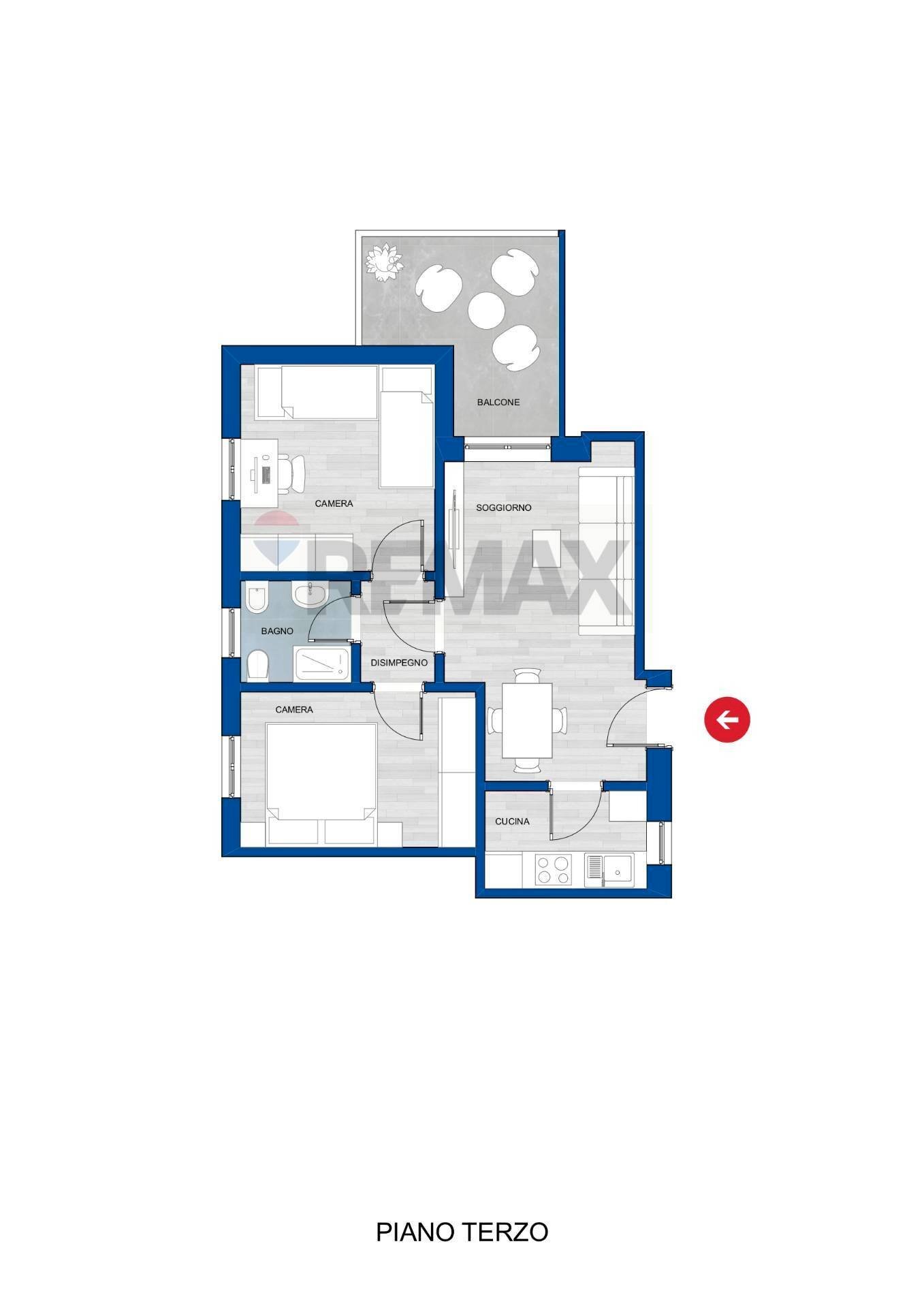 Pianta 2D - Four-room apartment Viale Sardegna
 
68, Alghero - floor plans 1