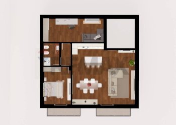 Pianta 3D - One-room apartment Via Giuseppe Pitrè
 
19, Terrasini - photo 13