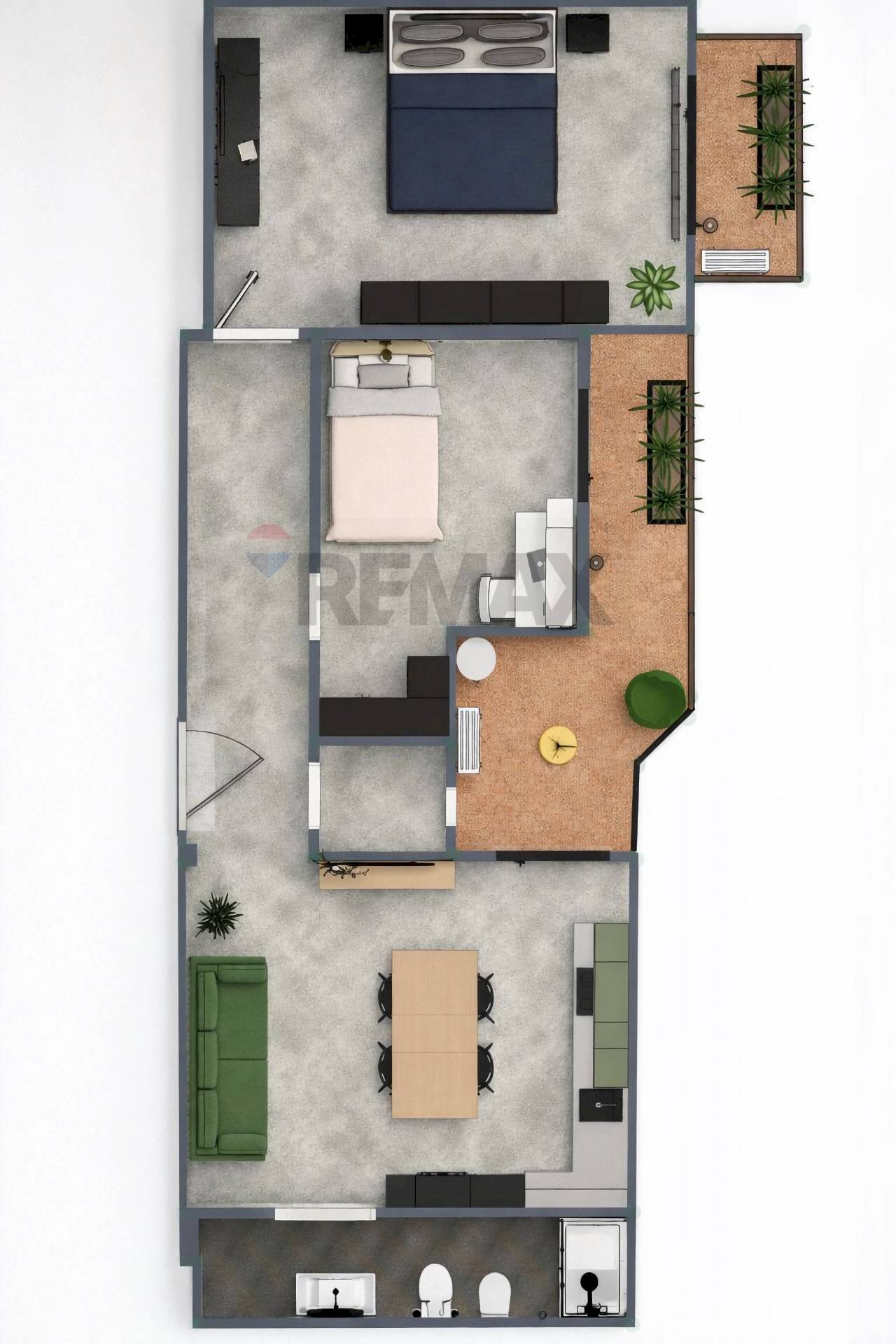 Pianta 3D - Three-room apartment Viale Papa Giovanni XXIII
 
215, Bari - floor plans 1