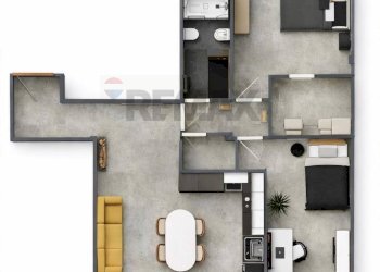 Pianta 3D - Trilocale Via Papa Giovanni XXIII
 
215, Bari - foto 6