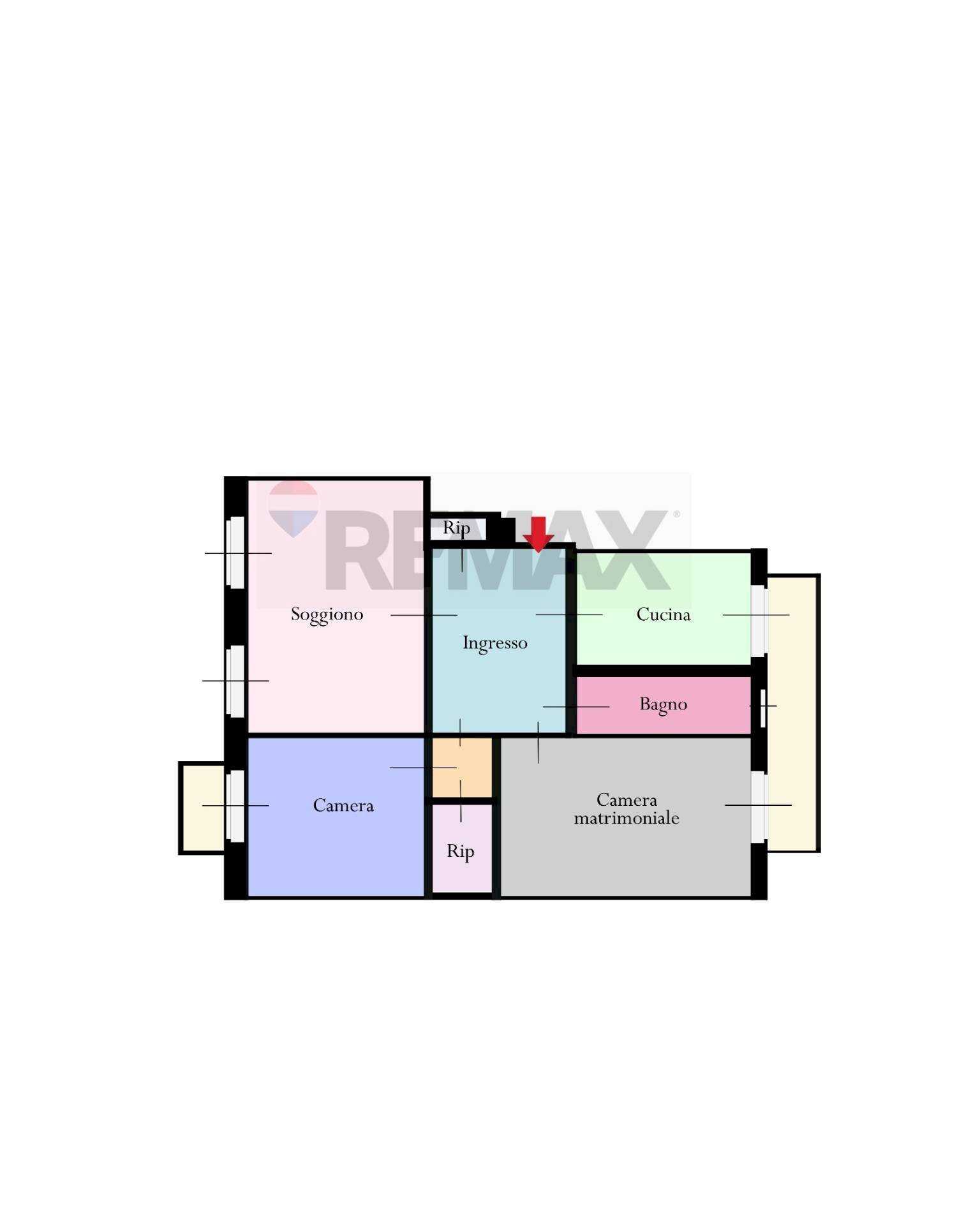 Pianta 2D - Trilocale Viale Fulvio Testi
 
86, Milano - planimetria 1