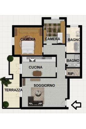 Three-room apartment via della Liberazione, Pero - floor plans 1