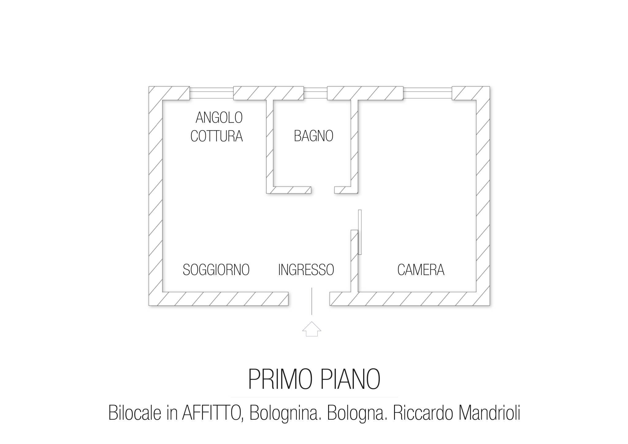 Two-room apartment via Don Giuseppe Dossetti, Bologna (neighborhood Bolognina) - floor plans 1