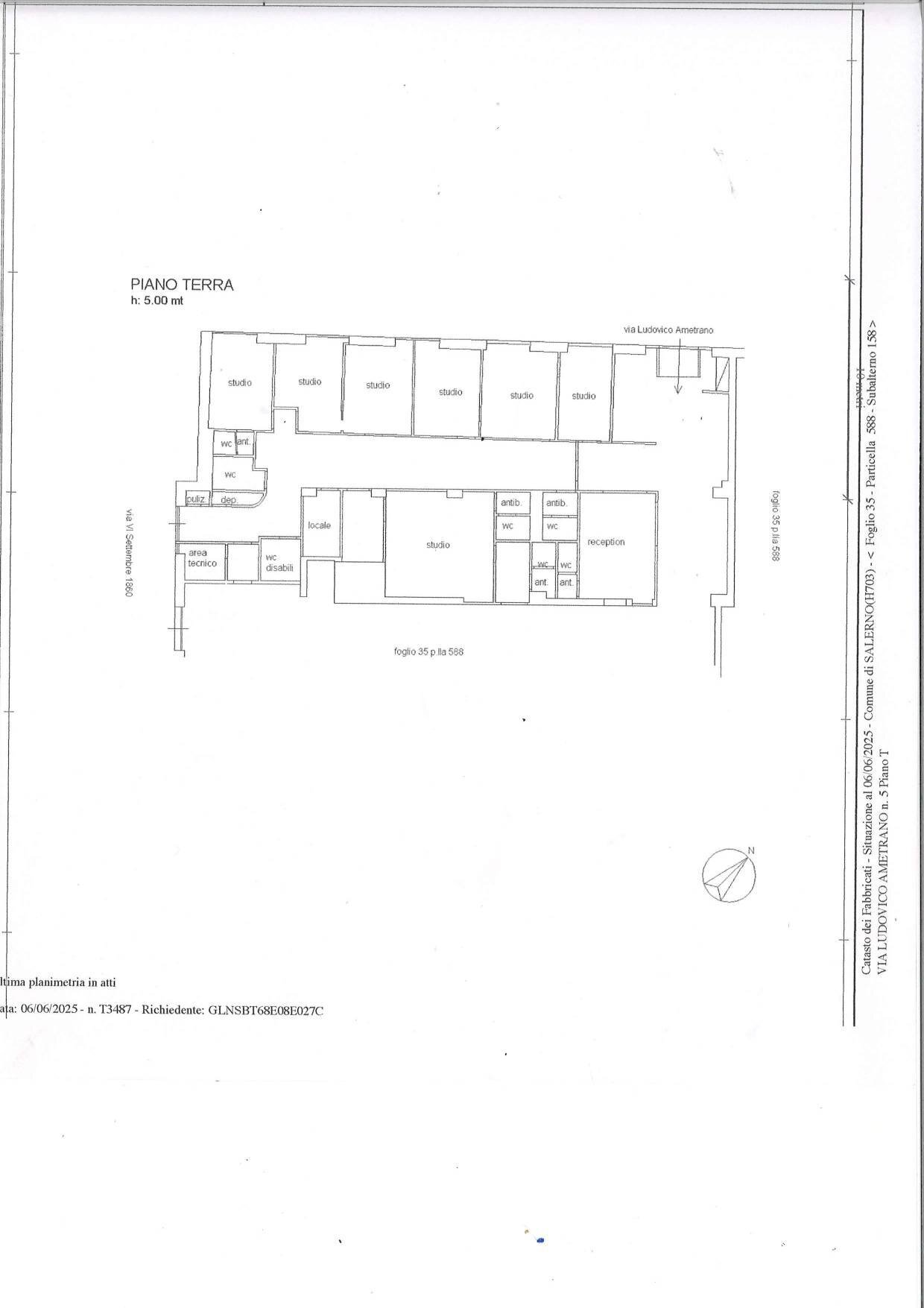 Foto 3 - Ufficio Via Ludovico Ametrano
 
5, Salerno - planimetria 1