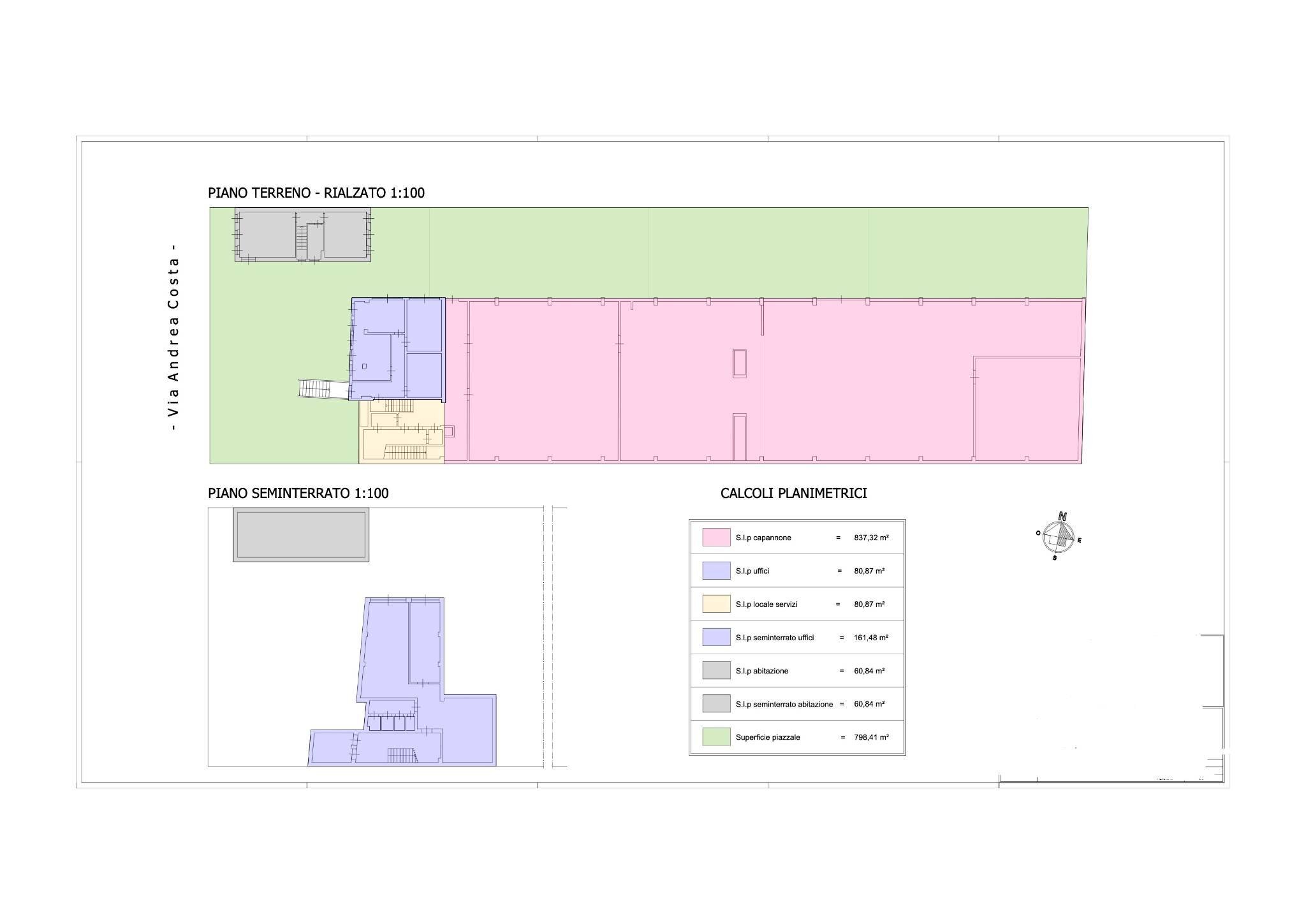 Capannone via Andrea Costa, Senago - planimetria 1