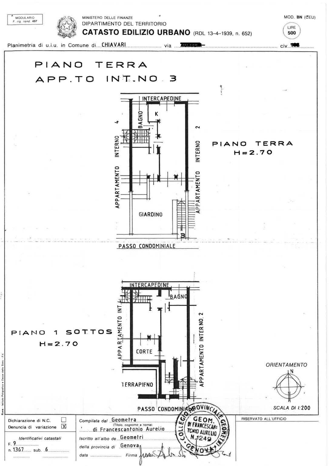 Appartamento via Aurelia, 10, Chiavari - planimetria 1