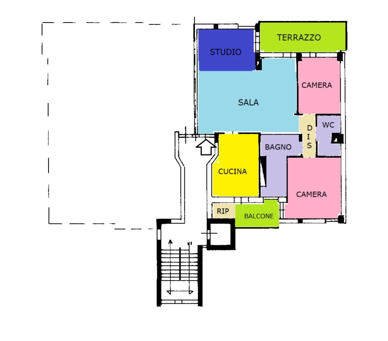 Quadrilocale via Giovanni Battista Melis, 9, Sassari - planimetria 1