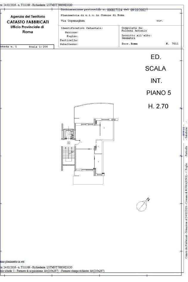 Bilocale via Copenaghen, Roma (zona Torrino) - planimetria 1