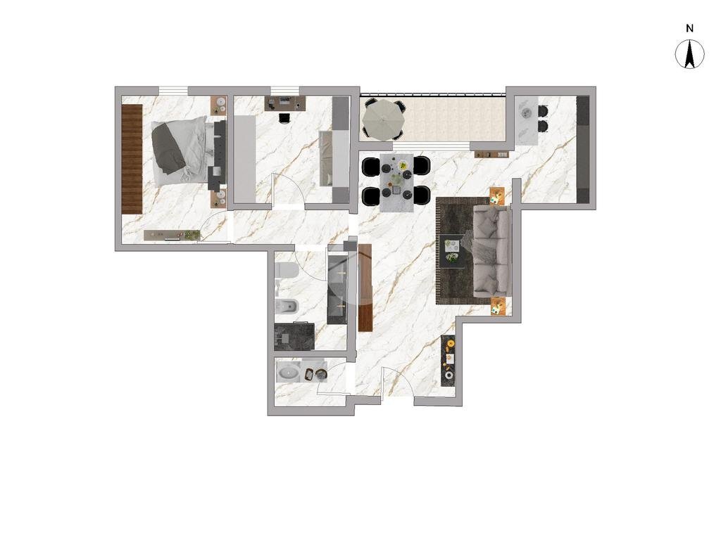 Quadrilocale Via Amendola, Nichelino - planimetria 1