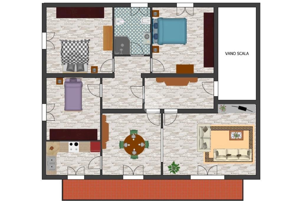 Quadrilocale via Giacomo Leopardi, Carpi - planimetria 1