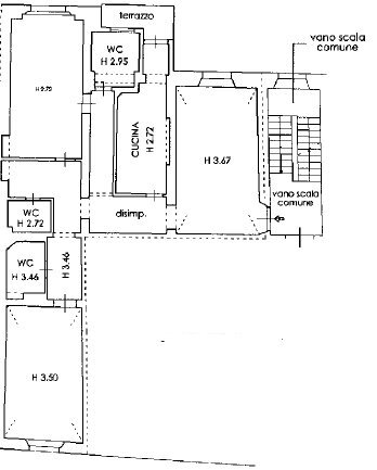 Planimetria.png - Quadrilocale Pisa - planimetria 1