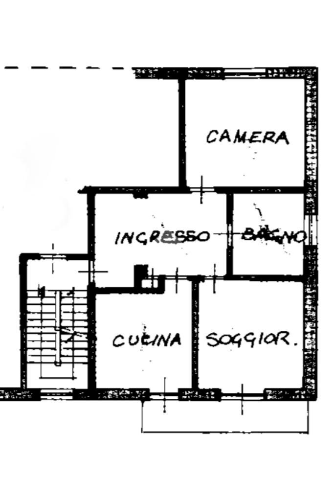 Three-room apartment Via Gerbido, San Francesco al Campo - floor plans 1