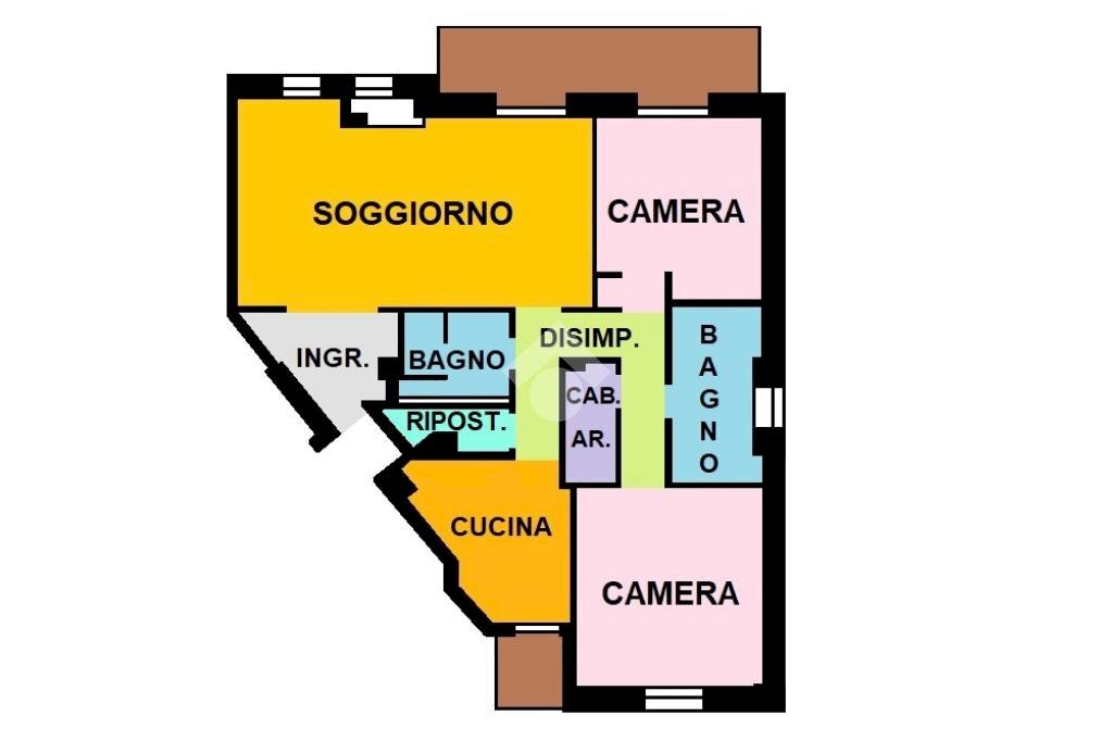 Trilocale Via Saverio Altamura, Milano - planimetria 1