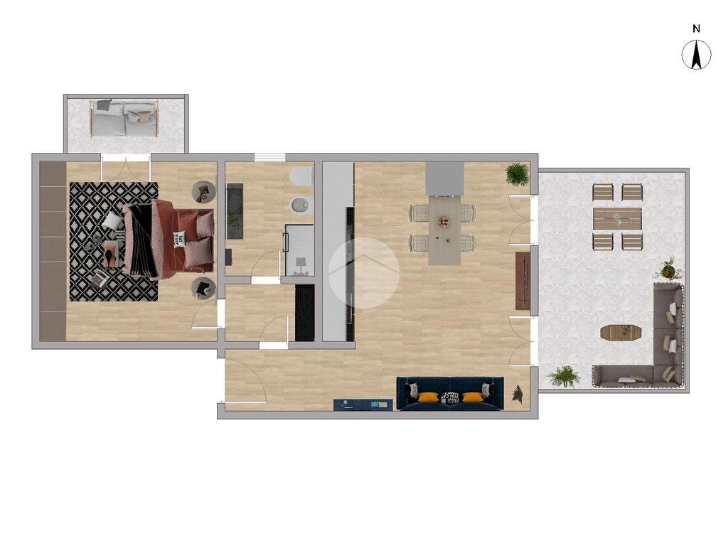 Two-room apartment Via Angelo Scarsellini, Milano (neighborhood Affori) - floor plans 1