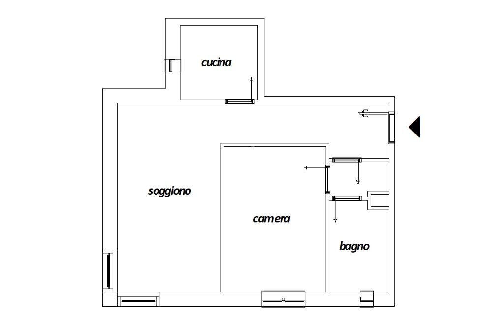 Two-room apartment Seconda strada torre, Pioltello - floor plans 1