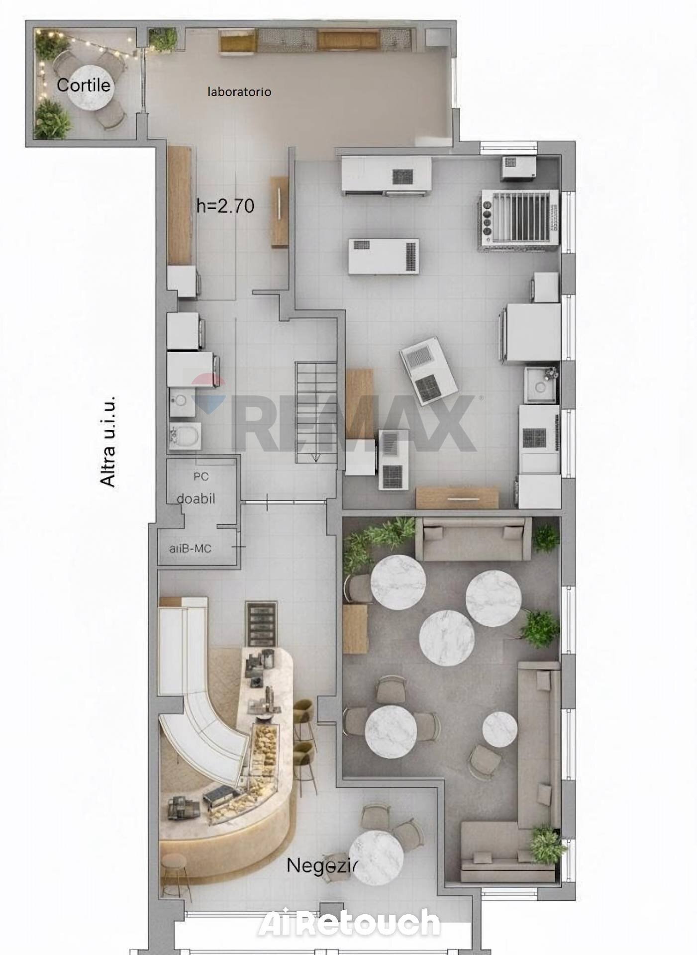 Planimetria arredata - Commercial Premises Via Abate Giacinto Gimma
 
175, Bari - photo 1