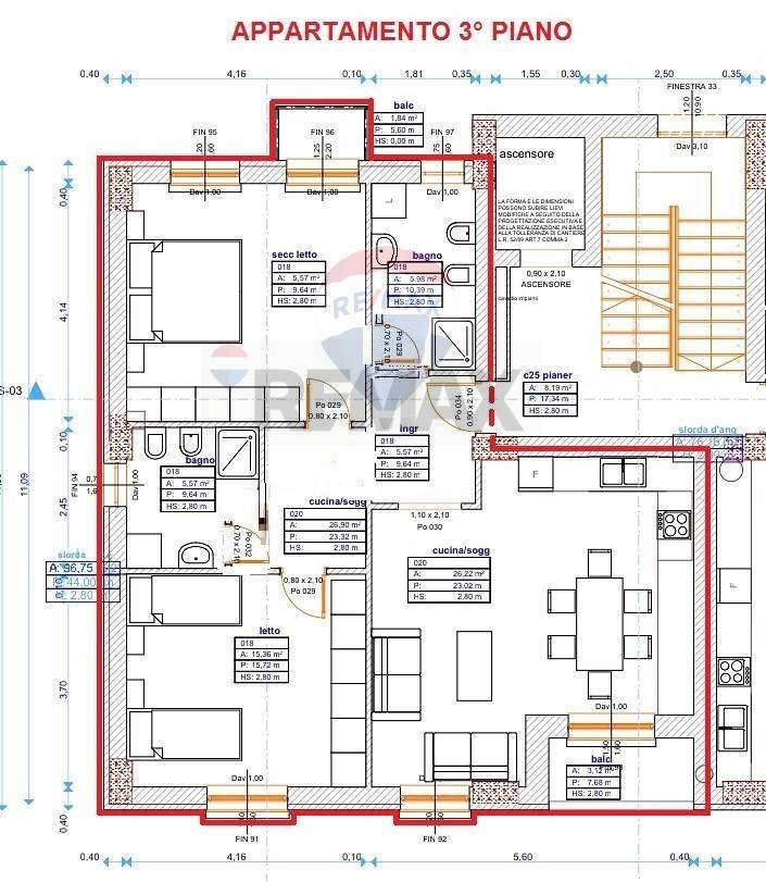 Pianta 2D - Trilocale VIA FONTESECCO
 
23-25, L'Aquila - planimetria 1